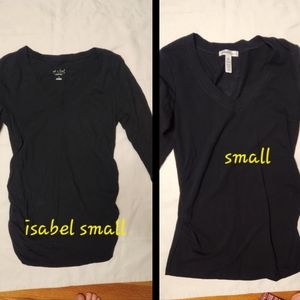 Maternity black long sleeve Ts  S